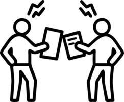Business partners arguing in an office looking frustrated and angry concept as Two business partners standing in an office arguing intensely with frustrated and vector