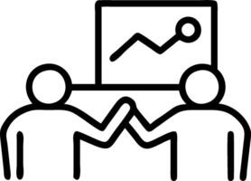 Business partners working on a project concept as A illustration of business partners working on a project together using charts and graphs with an 8 colo vector