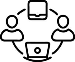 Business team collaborating through cloud computing concept as illustration of a business team collaborating and sharing information through cloud computi vector