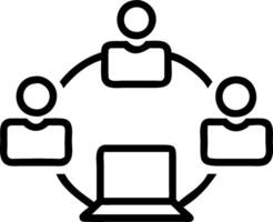 Business team collaborating through cloud computing concept as illustration of a business team collaborating and sharing information through cloud computi vector