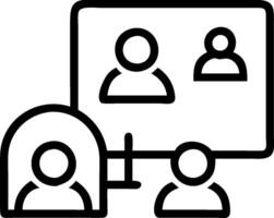 Business team having a meeting in a modern office concept as A illustration of a business team having a meeting in a modern office using a 3 color tone to vector