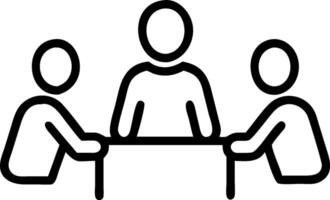 Business team having a meeting in a modern office concept as A illustration of a business team having a meeting in a modern office using a 3 color tone to vector