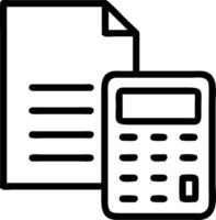 Calculator and document icon with copy space on a white background concept as A illustration of a calculator and document icon with ample copy space on a vector