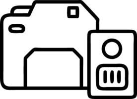 Camera and Memory Card concept as A camera next to a memory card with ample copy space representing modern digital photography and data storage. in Photo Stock C vector