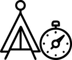 Camping tent and compass icon with space for text and icons on a white background concept as A versatile camping tent and compass icon featuring space for both t vector