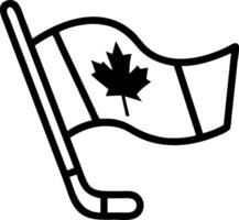 Canadian flag and a hockey stick symbolizing sports and national pride with ample space for text. concept as A Canadian flag waving with a hockey stick represent vector