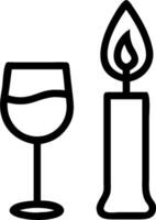 Candle and wine glass icon with copy space for restaurant presentations concept as A modern candle and wine glass icon design with generous copy space perfect fo vector