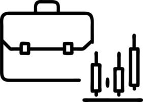 Candlestick chart and briefcase icon with blank area for personalized messages concept as A customizable candlestick chart and briefcase icon featuring a blank a vector