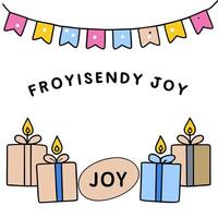 Candles and Gifts Border with Friendship Day Joy Wording concept as A delightful border frame featuring candles and gifts symbolizing the warmth and generosity o vector
