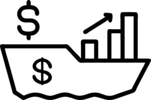 Cargo ship and a cost breakdown graph symbolizing shipping cost management in double exposure with copy space. concept as A cargo ship blended with a cost breakd vector