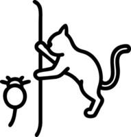 Cat Climbing Tree and Mouse concept as Cat climbing tree with a toy mouse and ample copy space representing the playful activities of pet cats. in Photo Stock Co vector