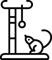 Cat Scratching Post and Mouse concept as Cat scratching post with a toy mouse and ample copy space symbolizing play and activity for pet cats. in Photo Stock Con vector