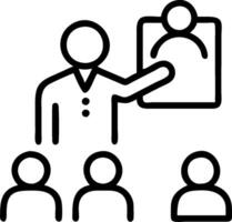 CEO leading a hybrid leadership development session concept as A CEO leading a hybrid leadership development session with executives onsite and remote emphasizin vector