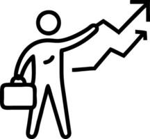 CEO with Goal Chart and Briefcase concept as A CEO holding a goal chart and a briefcase set against a whimsical background offering ample space for text or graph vector