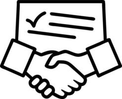 Certificate and a handshake symbolizing formal thanks with ample space for text. concept as A certificate and a handshake representing formal thanks with room fo vector