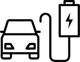 Charging icon and an EV car symbolizing readiness and technology with ample space for text. concept as A charging icon and an EV car representing readiness and t vector