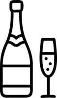 Champagne bottle and a flute glass symbolizing celebration with ample space for text. concept as A champagne bottle and a flute glass representing the spirit of vector