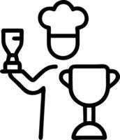 Chef with a trophy and a recipe symbolizing dreams of culinary success with space for writing. concept as A chef holding a trophy and a recipe representing dream vector
