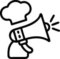Chef with Menu and Megaphone concept as An image of a chef with a menu and megaphone set against a dreamy background offering ample space for text or graphics sy vector