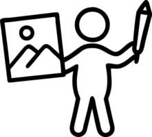 Child with a drawing and a crayon box representing dreams of artistic expression with ample space for text. concept as A child holding a drawing and a crayon box vector