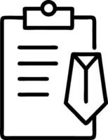 Clipboard and tie icon with copy space for candidate evaluations concept as A modern clipboard and tie icon design with generous copy space perfect for enhancing vector