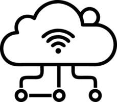 Cloud computing and IoT integration with connected device icons concept as illustration of cloud computing integrated with IoT Internet of Things featurin vector