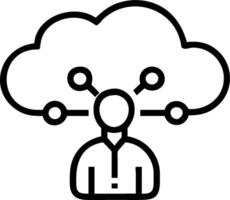 Cloud Architect Designing Network Solutions concept as A cloud architect designs and visualizes network solutions on a digital interface in a modern office setti vector