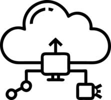 Cloud computing and edge computing integration with network and device icons concept as illustration showing integration between cloud computing and edge vector