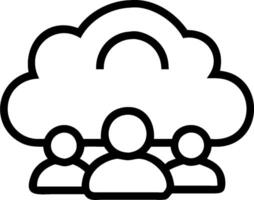 Cloud Computing Advocacy Group Meeting concept as A group meeting where cloud computing advocates discuss promoting cloud adoption across various sectors. in Pho vector