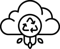 Cloud computing and green technology with eco friendly symbols concept as illustration showing cloud computing integrated with green technology featuring vector