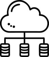 Cloud computing infrastructure with data centers and servers concept as illustration of cloud computing infrastructure showing data centers and servers in vector