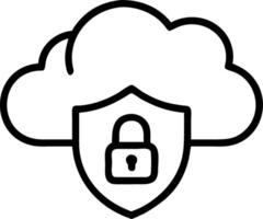Cloud computing security with shield and lock symbols concept as icons representing cloud computing security with shield and lock symbols highlighting dat vector