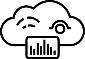 Cloud computing performance monitoring with graph and dashboard symbols concept as illustration of cloud computing performance monitoring using graph and vector