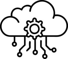 Cloud computing with artificial intelligence and machine learning elements concept as illustration of cloud computing integrated with artificial intellige vector