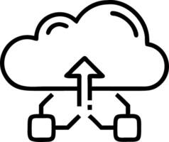 Cloud computing scalability and flexibility with arrows and cloud icons concept as illustration showing cloud computing scalability and flexibility with a vector