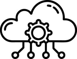Cloud computing with artificial intelligence and machine learning elements concept as illustration of cloud computing integrated with artificial intellige vector