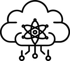 Cloud computing with artificial intelligence and machine learning elements concept as illustration of cloud computing integrated with artificial intellige vector