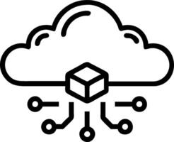 Cloud computing with artificial intelligence and machine learning elements concept as illustration of cloud computing integrated with artificial intellige vector