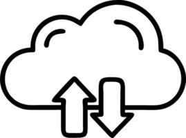 Cloud storage icons with upload and download symbols concept as icons representing cloud storage with symbols for uploading and downloading files highligh vector