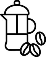 Coffee beans and a French press symbolizing cafe brewing with ample space for text. concept as Coffee beans and a French press representing the art of brewing co vector