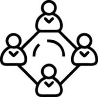 Collaboration point icon with copy space on white background concept as A illustration of a collaboration point icon with ample copy space on a white back vector