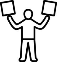 Community Worker with Flyers and Posters concept as An image of a community worker with flyers and posters set against a whimsical background offering ample spac vector