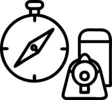Compass and backpack icon with blank area for customizable text concept as A creative depiction of a compass and backpack icon featuring a blank area for customi vector