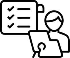 Compliance Officer with Checklist and Computer concept as A compliance officer reviewing a checklist and using a computer set against a dreamy background offerin vector