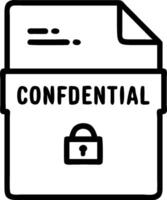 Confidential icon with copy space on white background concept as A illustration of a confidential icon with ample copy space on a white background perfect vector