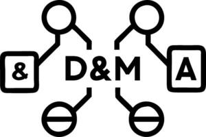 Connected Nodes with DMA Text concept as A logo featuring interconnected nodes with the text DMA representing networked data management for a tech savvy T shir vector