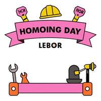 Construction Helmet Border with Tools and Honoring Labor Day Wording concept as A striking border frame featuring a construction helmet and various tools symboli vector