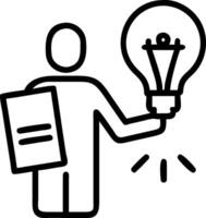 Consultant with Lightbulb and Graph concept as A consultant holding a lightbulb and a graph set against a dreamy background offering ample space for text or grap vector