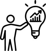 Consultant with Lightbulb and Graph concept as A consultant holding a lightbulb and a graph set against a dreamy background offering ample space for text or grap vector