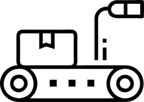 Conveyor belt and a digital interface symbolizing warehouse automation in double exposure with copy space. concept as A conveyor belt blended with a digital inte vector